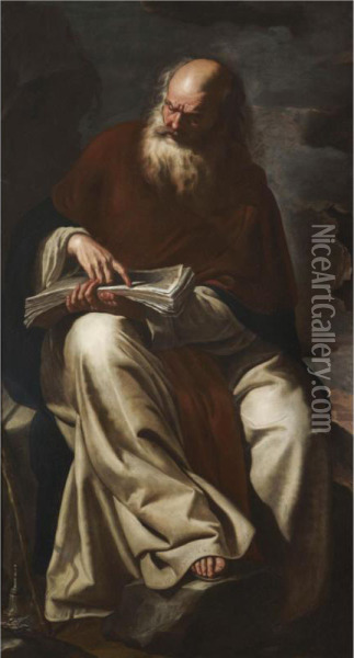 Saint Anthony Abbot Oil Painting - Paolo Domenico Finoglia