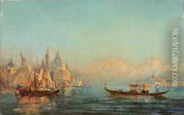 L'entree Du Grand Canal Oil Painting - Francois Maury
