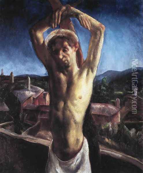 St. Sebastian 1927 Oil Painting - Jeno Paizs Goebel