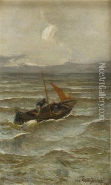 Pescatore Al Largo Oil Painting - Mose di Giosue Bianchi