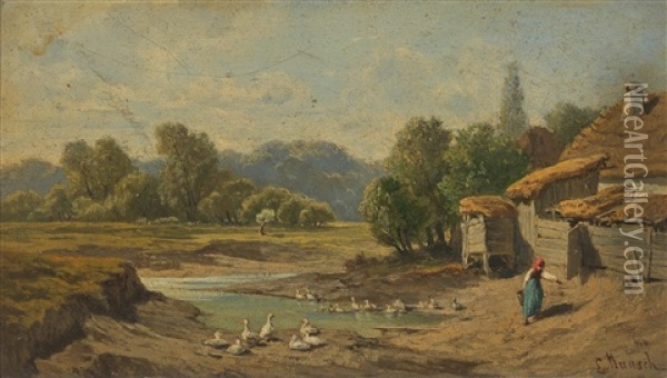 Scene Of Lundenburg Oil Painting - Leopold Munsch