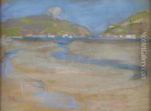 A Sandy Cove Oil Painting - Robert Brough