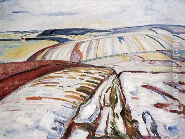 Winter Landscape, Elgersburg Oil Painting - Edvard Munch