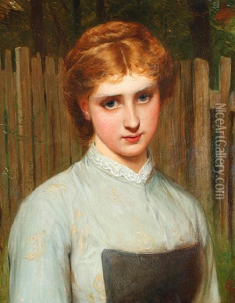 Country Girl Oil Painting - Charles Sillem Lidderdale