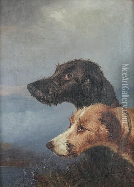 Two Deerhounds Oil Painting - Colin Graeme Roe