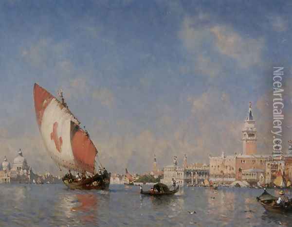 The Grand Canal, Venice Oil Painting - Amedee Rosier