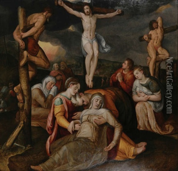 Le Christ A La Croix (collab. W/workshop) Oil Painting - Frans Floris the Elder