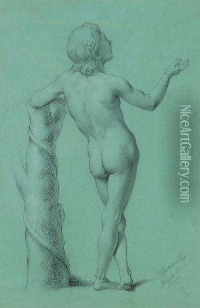Nudo Maschile Di Spalle Oil Painting - Frederico Bartolini