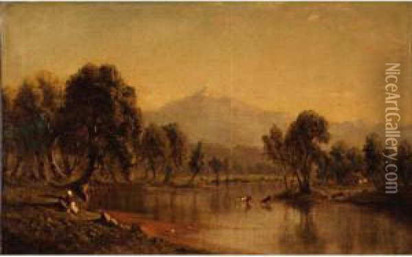 Mount Washington, New Hampshire, From The Saco River Oil Painting - Sanford Robinson Gifford