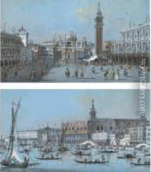 Venezia, Piazza San Marco Oil Painting - Giacomo Guardi