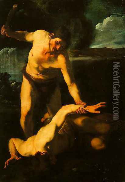 Cain and Abel Oil Painting - Bartolomeo Manfredi