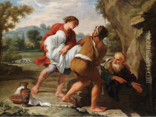 La Mise Au Tombeau Oil Painting - Guglielmo Cortese (see COURTOIS, Guillaume)