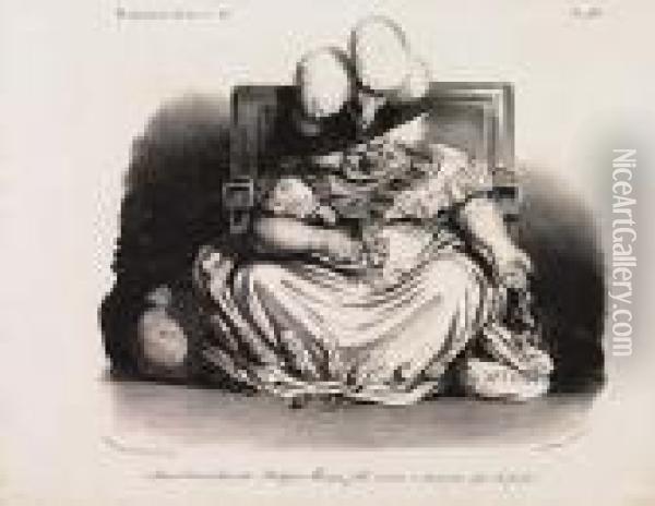Group Of 6 Lithographs. Oil Painting - Honore Daumier
