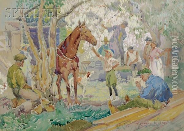 The Thoroughbred Oil Painting - Alfred Conway Peyton