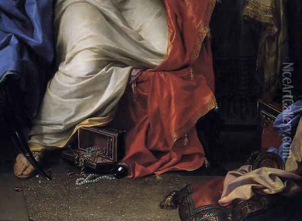 The Repentant Magdalen (detail) Oil Painting - Charles Le Brun