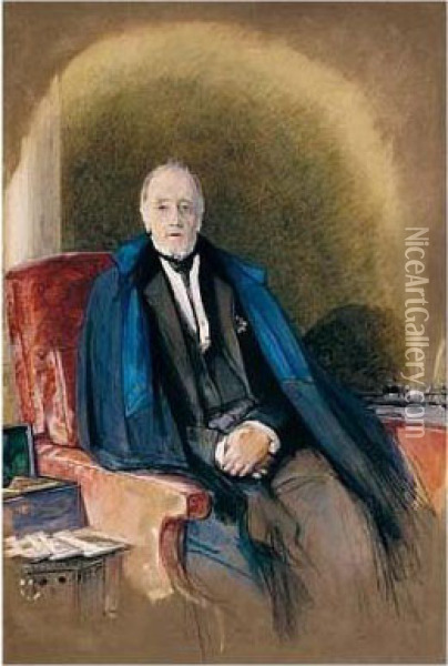 Portrait Of John, 2nd Lord Ponsonby Oil Painting - John Frederick Lewis