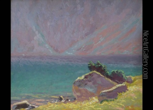 Sonnenaufgang Am Meer Oil Painting - Zefir Cwiklinski