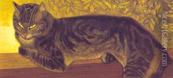 Summer: Cat on a balustrade Oil Painting - Theophile Alexandre Steinlen