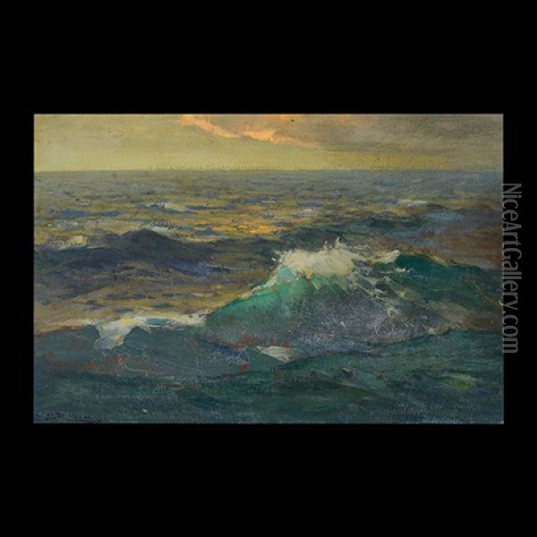 Sunset At Sea Oil Painting - Charles Dickman