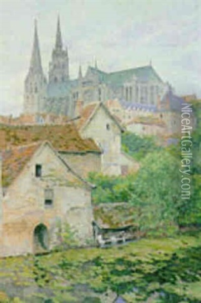 La Cathedrale De Charters Oil Painting - Louis Hayet