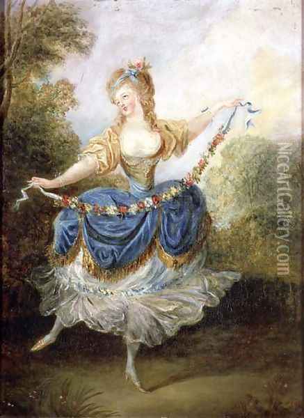 Dancer with a Garland Oil Painting - Jean-Frederic Schall