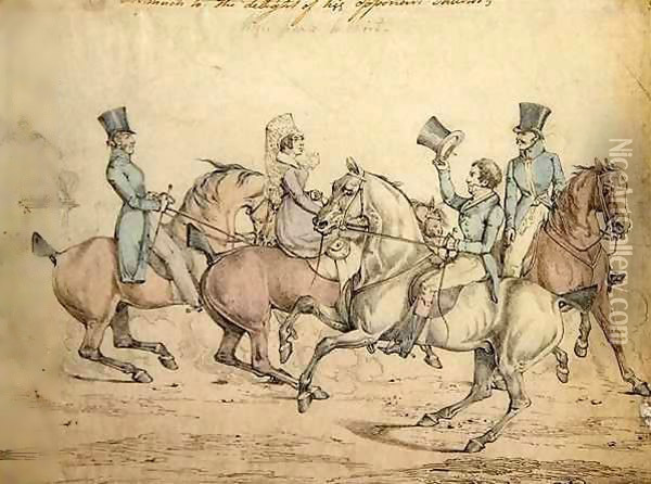 Morning Ride, original drawing for plate 12 of 'Scenes in the Life of Master George' Oil Painting - Henry Thomas Alken