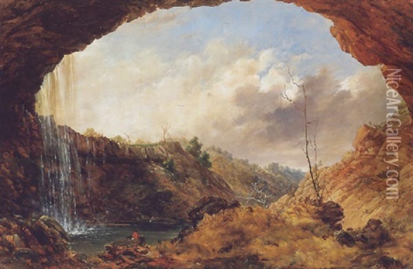 Falls On The Wannon Oil Painting - Thomas Clark