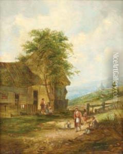 Scene Champetre Oil Painting - Alfred Vickers