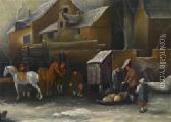 Winterlandschaft Oil Painting - Claes Molenaar (see Molenaer)