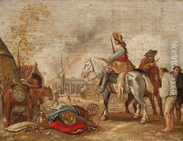 The Pillagers Oil Painting - Esaias Van De Velde