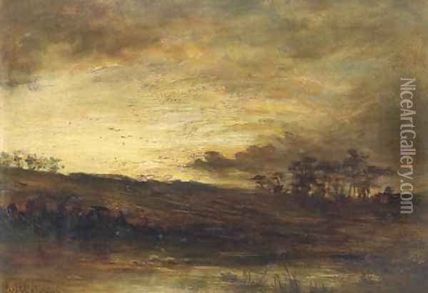 Sunset Oil Painting - George-Paul Chalmers