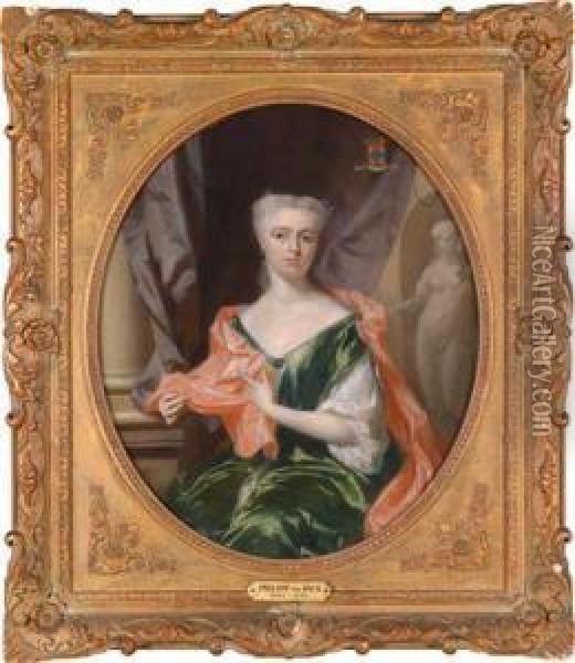 Bildnis Eineraristokratischen Dame Oil Painting - Philip Le Petit Van Dyk