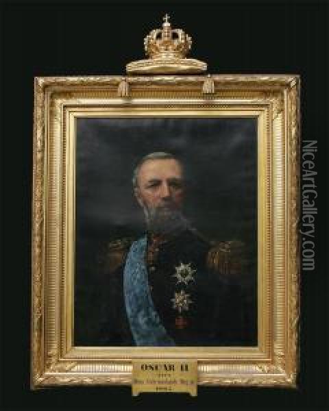 Portratt Av Kung Oskar Ii Oil Painting - Edvard Perseus