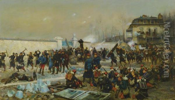 Champigny Oil Painting - Jean Baptiste Edouard Detaille
