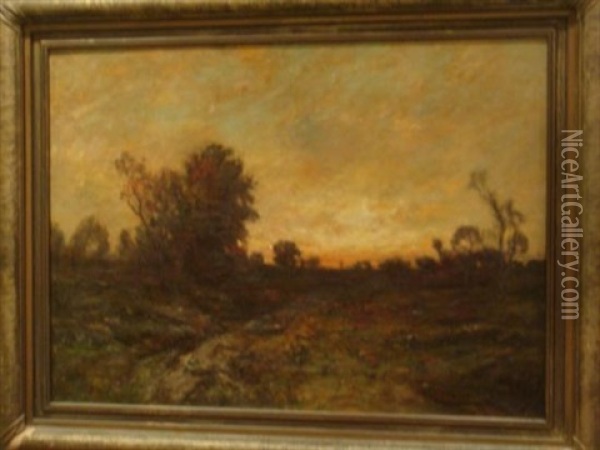 Landscape At Sunset Oil Painting - Edward B. Gay