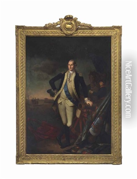 George Washington At Princeton (after Charles Willson Peale) Oil Painting - Pierre Augustin Thomire
