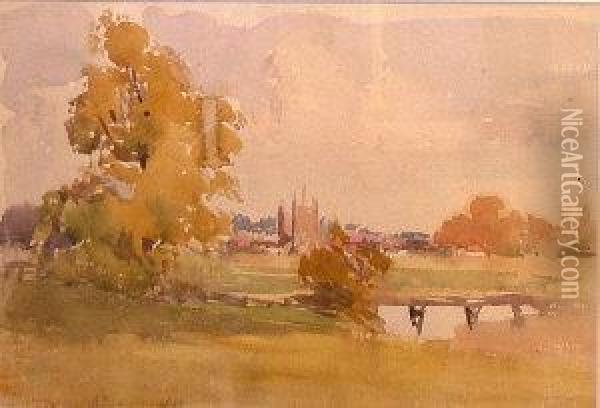 Wimbourne Oil Painting - Harry T. Hine