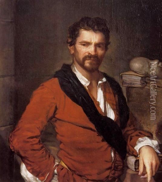 Portrait of Francesco Maria Bruntino Oil Painting - Giuseppe (Fra Vittore Galgario) Ghislandi