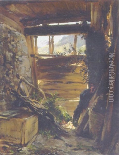 Blick Aufs Gebirge Oil Painting - Albert Hertel