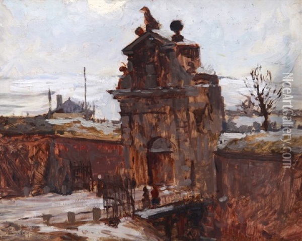 Leopoldova Brana Na Vysehrade Oil Painting - Gustav Macoun