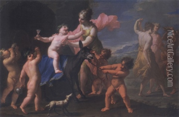 The Infancy Of Silenus Oil Painting - Pietro Antonio Novelli