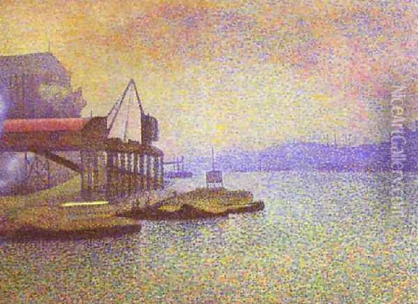 View Of The Thames Oil Painting - Georges Lemmen