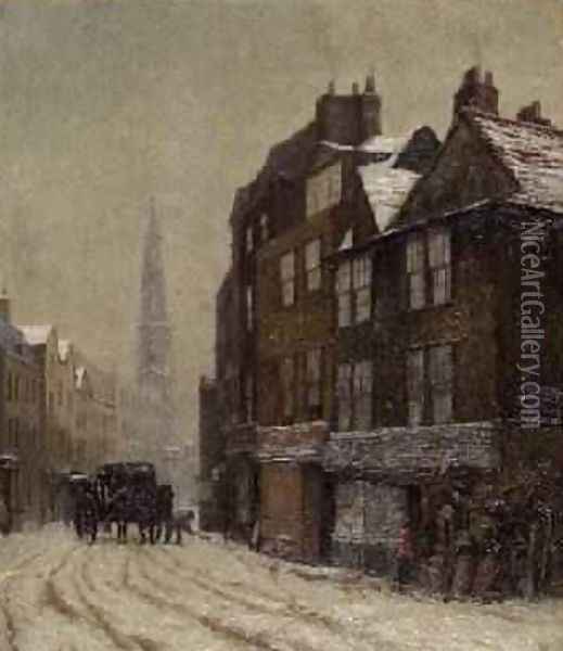Drury Court with the Church of St MaryleStrand 1880 Oil Painting - Philip Norman