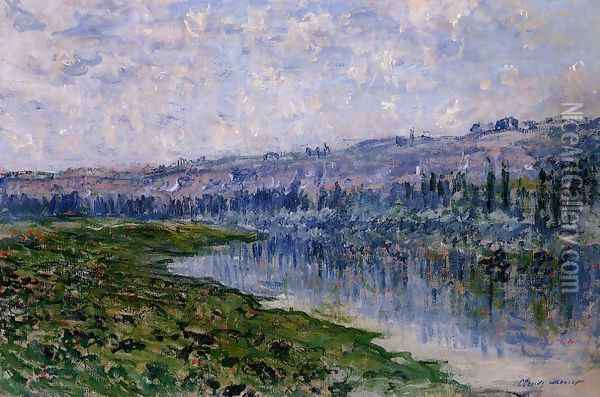 The Seine And The Chaantemesle Hills Oil Painting - Claude Oscar Monet