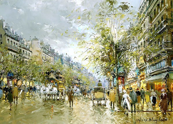 Boulevard des Capucines Oil Painting - Agost Benkhard