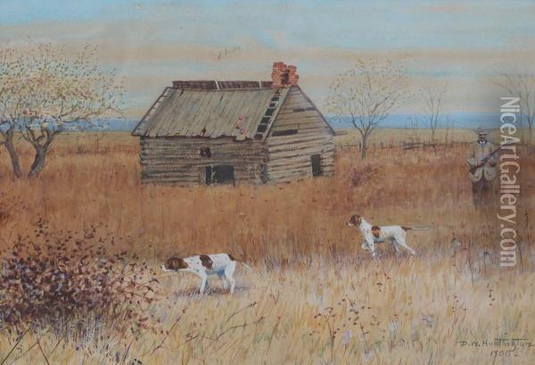 Hunting Scene Oil Painting - Dwight W. Huntington