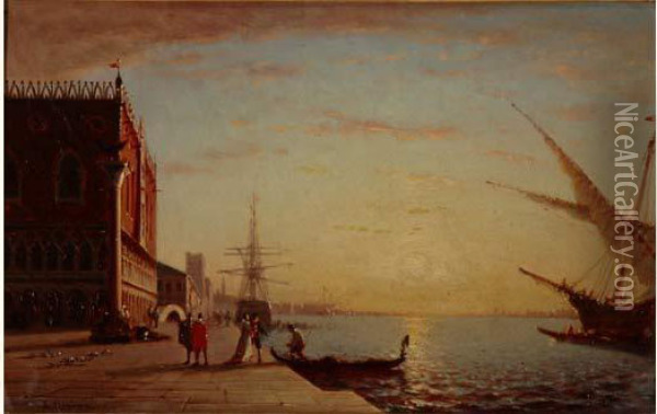 Vue De Venise, Le Grand Canal Oil Painting - Amedee Rosier