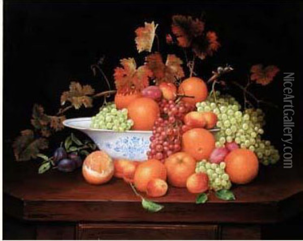 Coupe D'oranges Oil Painting - Adolphe-Joseph Huot