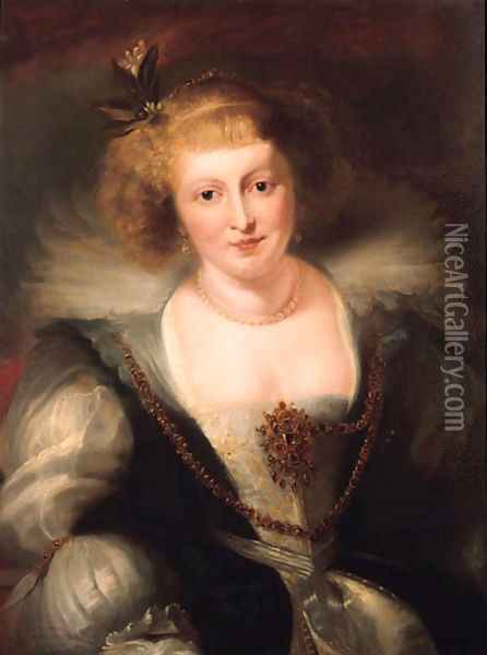 Portrait of Helena Fourment in a richly ornate dress Oil Painting - Peter Paul Rubens