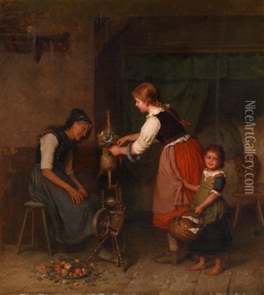 Grosmutters Geburtstag Oil Painting - Minna (Henriette Wilhelmine) Heeren